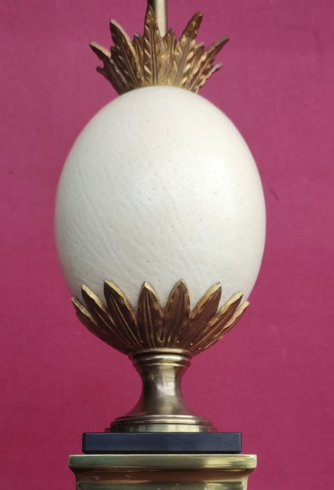 Paire  de  Lampes  Oeuf   D'autruche   de  la  Maison  Charles -photo-2
