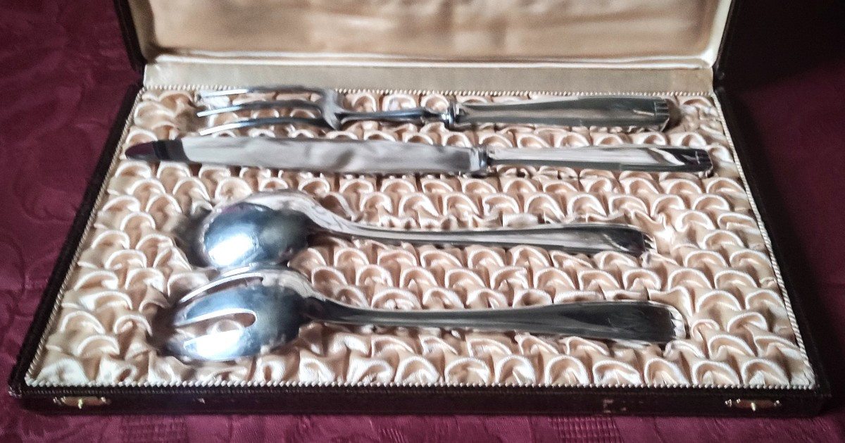 Art Deco Silver Metal 65 Piece Cutlery Set -photo-2