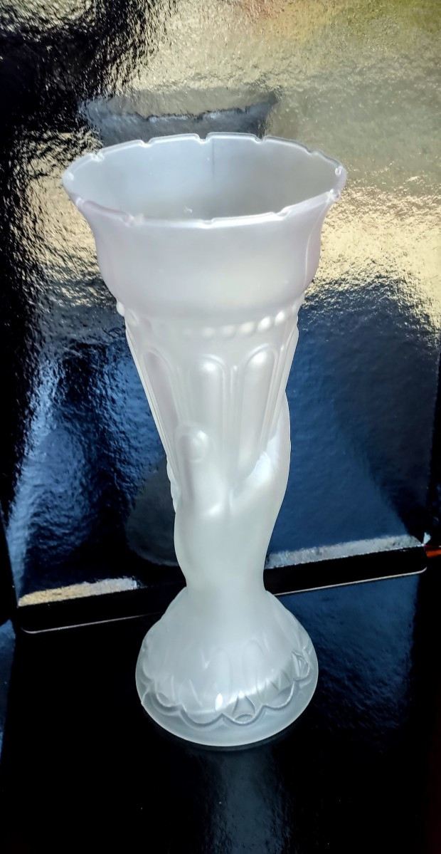 Pressed Molded Glass Vase,, Early 20th Century -photo-3