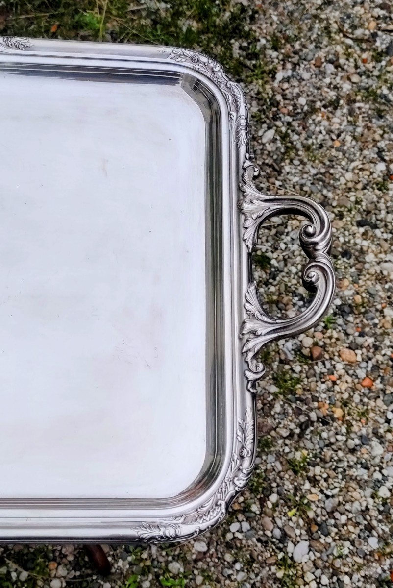 Boulenger   Plateau  à  Anses  Métal  Argenté -photo-2