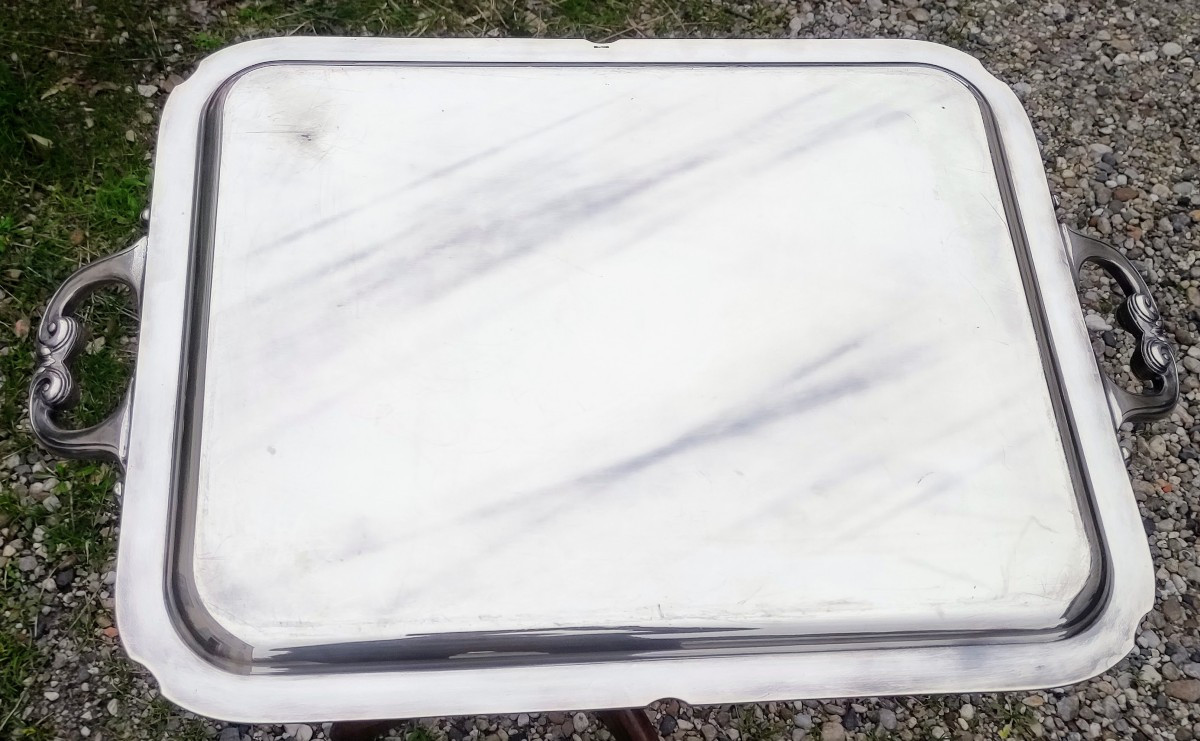 Boulenger   Plateau  à  Anses  Métal  Argenté -photo-2