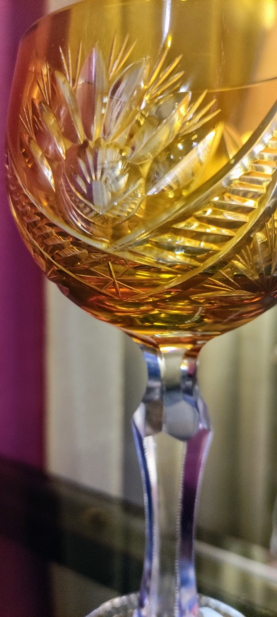 Set Of 6 Lausitzer Colored Crystal Glasses, Germany -photo-1