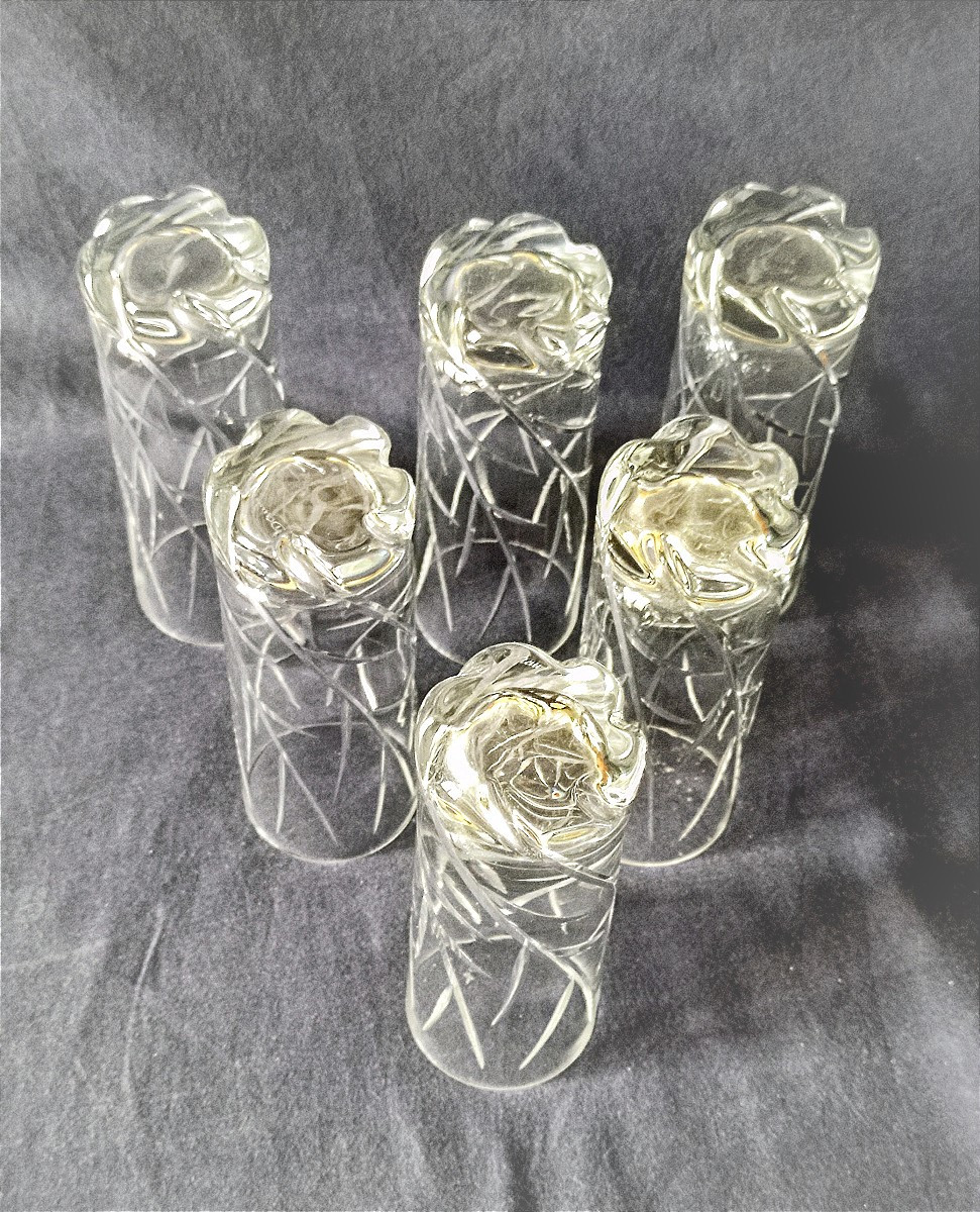 Daum   Verres  à  Jus  de  Fruits  Cristal  Modèle  Bligny-photo-3