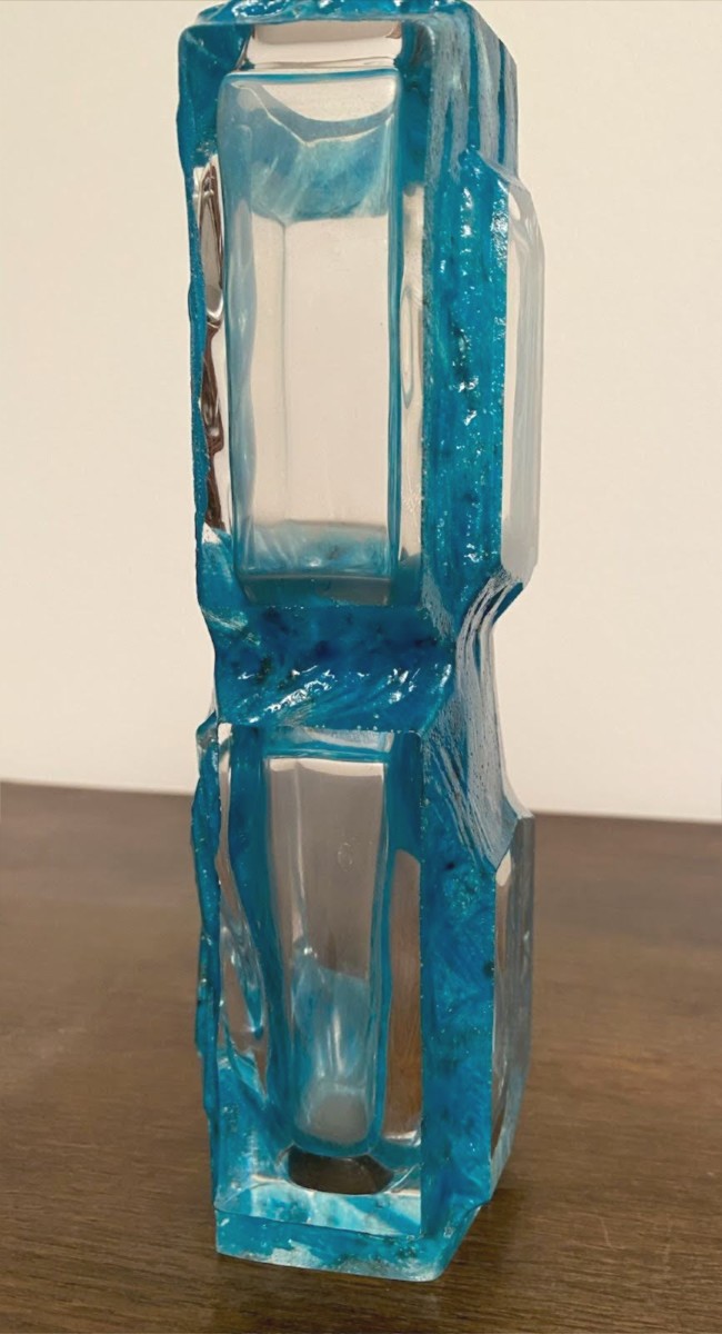 Daum Nancy Argos Vase Turquoise Blue -photo-1