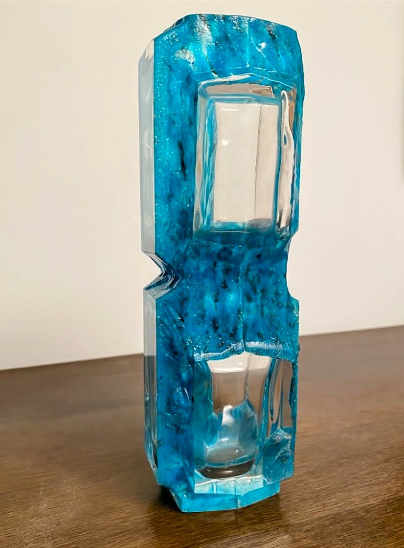 Daum Nancy Argos Vase Turquoise Blue 