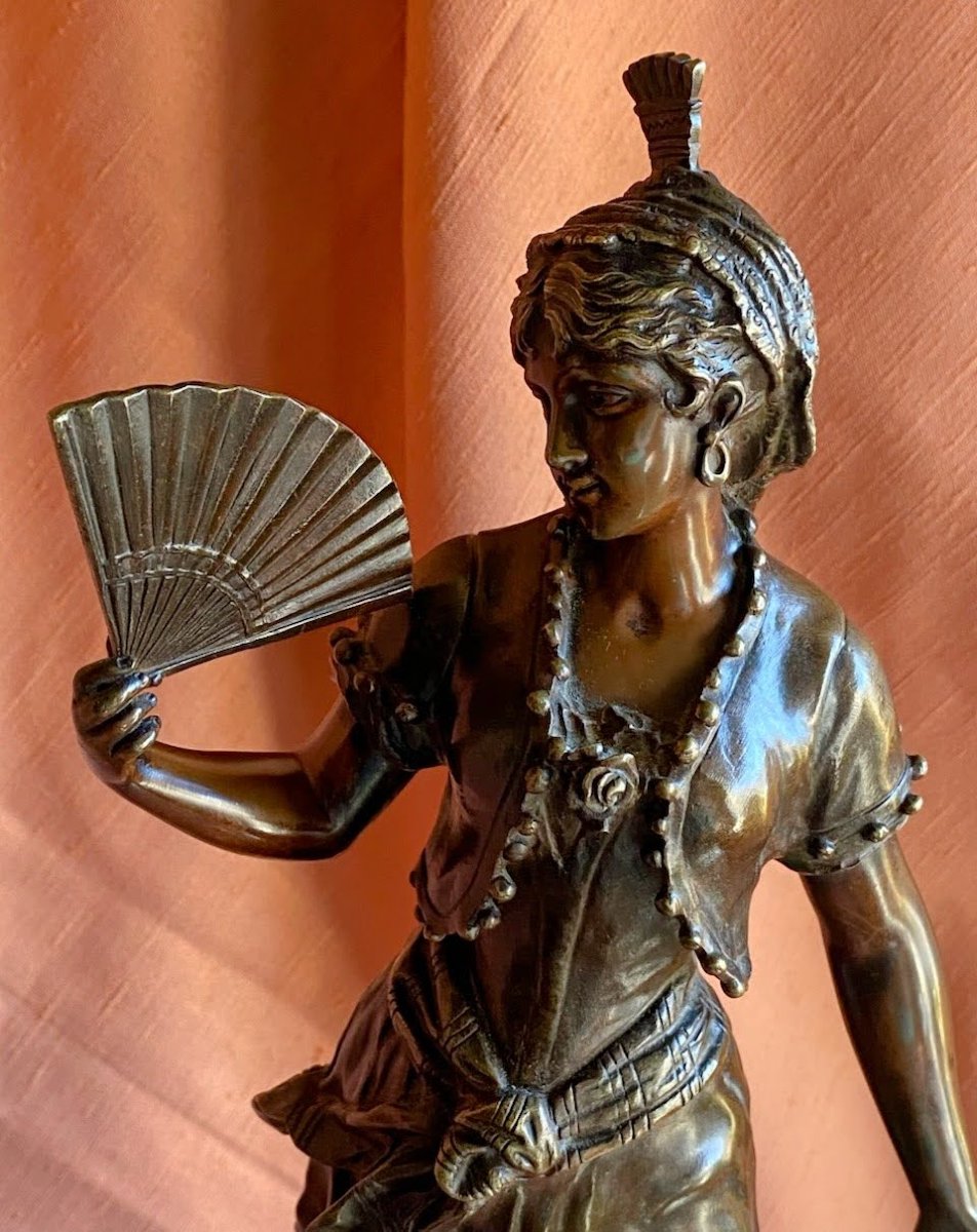 Charles Anfrie Bronze Sculpture 19th Century Spanish Dancer-photo-2