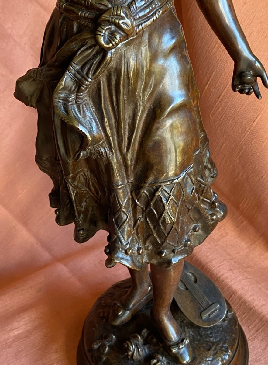 Charles Anfrie Bronze Sculpture 19th Century Spanish Dancer-photo-3