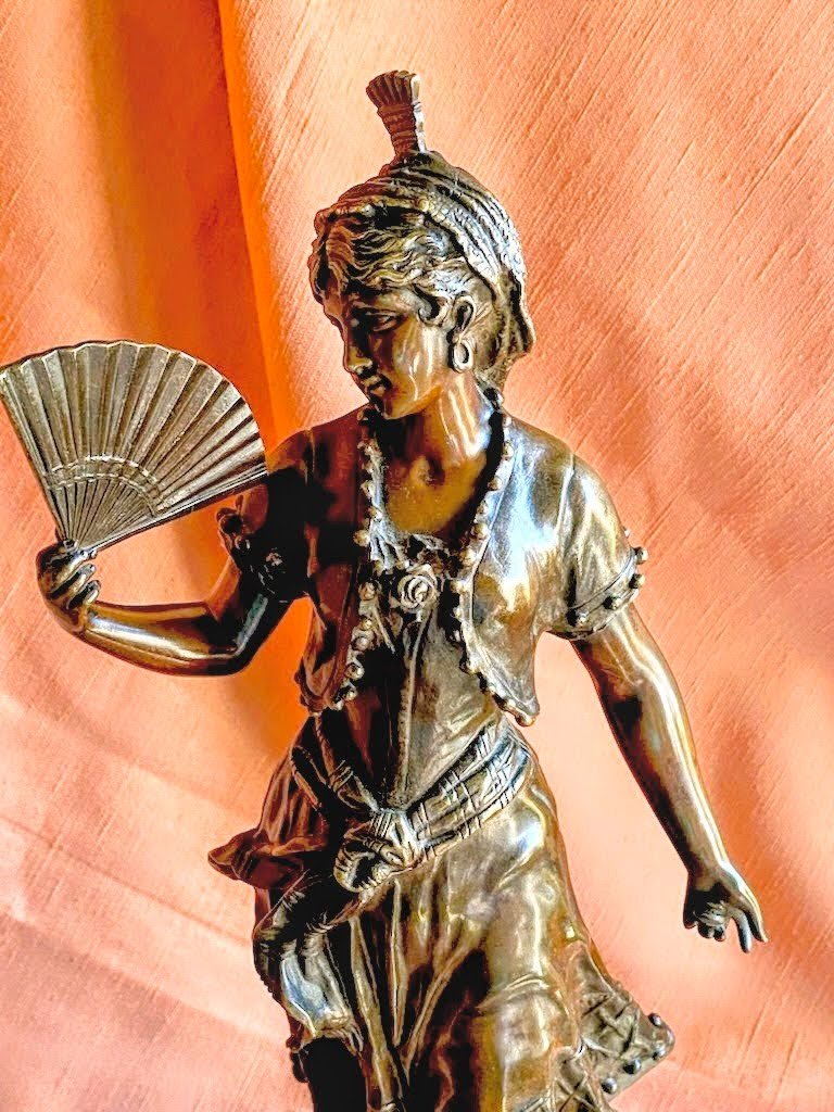 Charles Anfrie Bronze Sculpture 19th Century Spanish Dancer-photo-2
