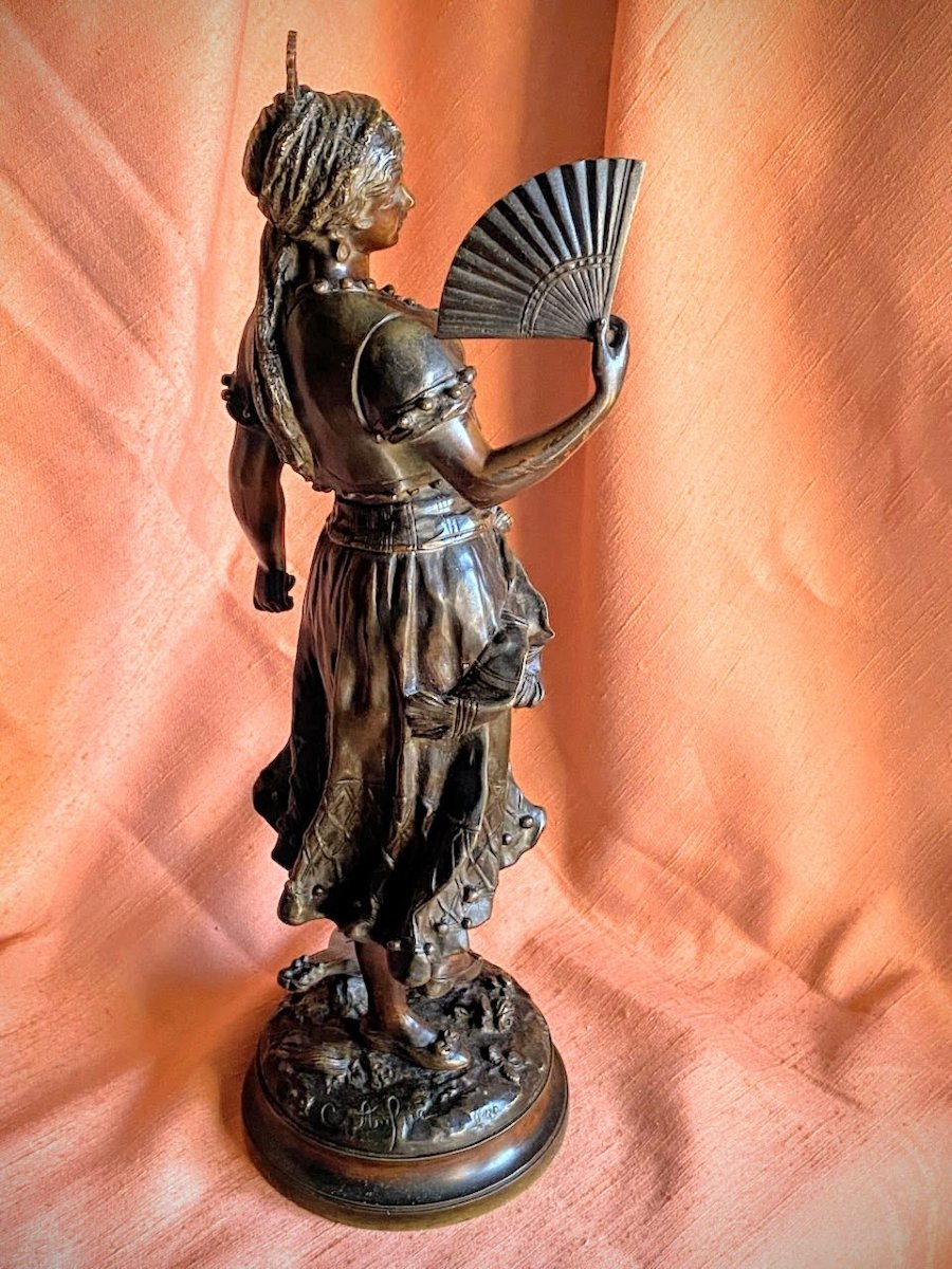 Charles Anfrie Bronze Sculpture 19th Century Spanish Dancer-photo-3