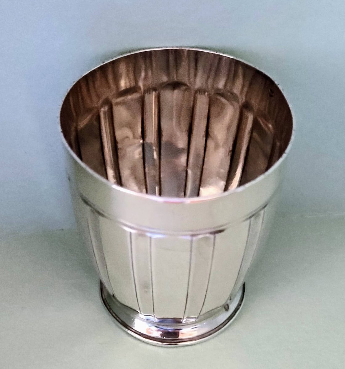 Solid Silver Timbale, Art Deco Period-photo-4