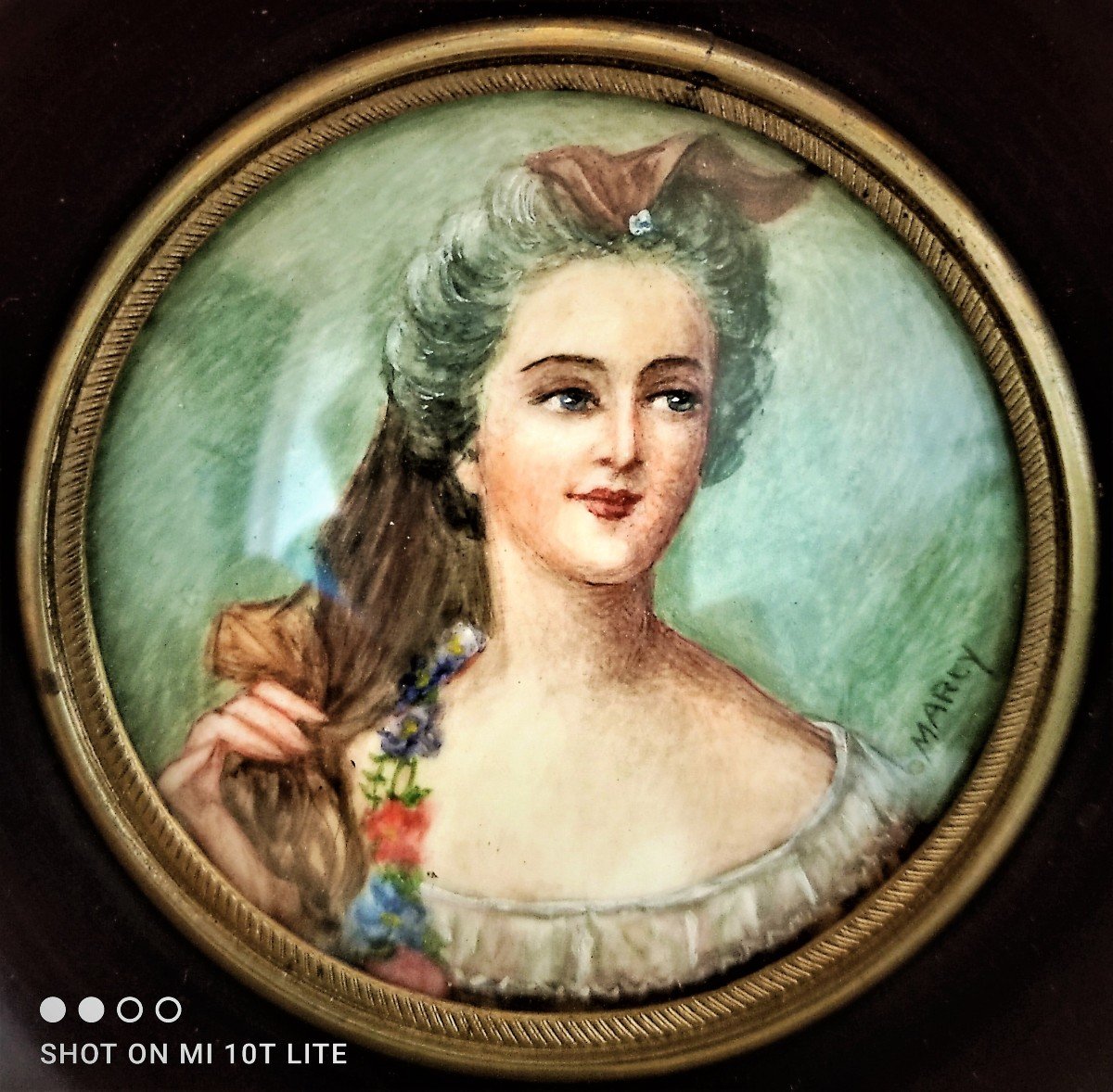 Miniature  Sur  Ivoire   Portrait  De Mme  De   Pompadour-photo-2