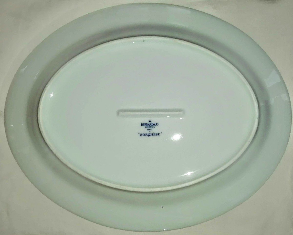 Bernardaud Porcelain 2 Oval Dishes Borghese Decor-photo-4