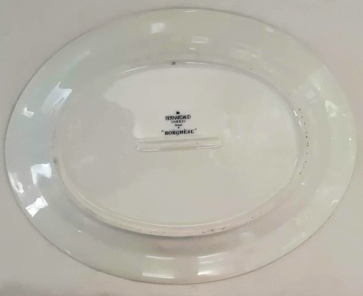 Bernardaud Porcelain 1 Oval Dishes Borghese Decor-photo-1