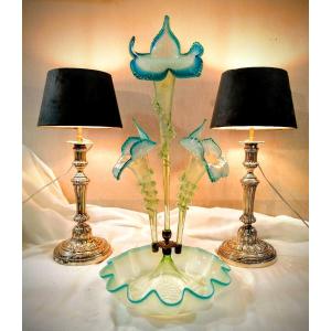 Tulip Tree Or 19th Century Centerpiece In Murano Glass 