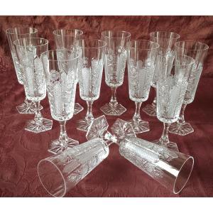 Bohemian Crystal Champagne Glasses 