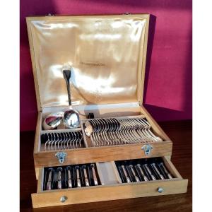 Ménagère  63  Pièces  Frionnet  François  En  Coffret  Bois 