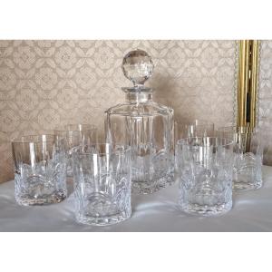 Service  à  Whisky  Cristal  6  Verres  et  Carafe 