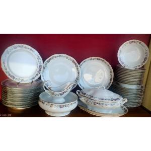 Limoges Chastagner Service Vaisselle Floral 42 Pièces