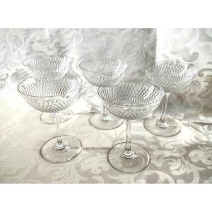 Baccarat  Champagne  Glasses  Paris  Model  Grain  De  Riz Size