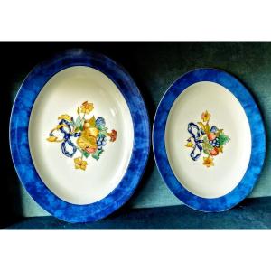 Porcelaine  Bernardaud   2  Plats  Ovale  Décor  Borghèse