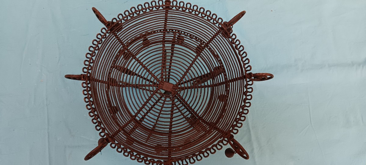 Panier En Fils De Fers Tressés Fin XIX - Début XX Siècle-photo-2