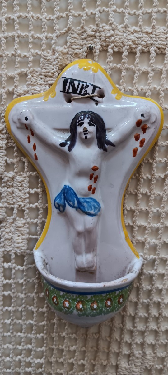 Bénitier En Faience XVIII Siècle De St Clément