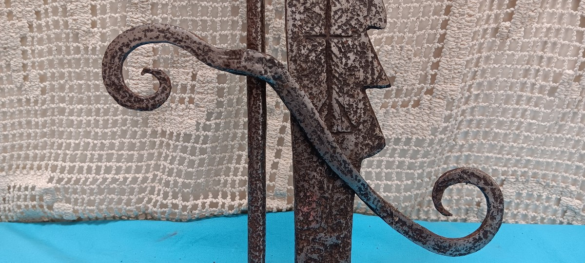 Hearth Rack Dated 1681 Wrought Iron - 17th Century-photo-1