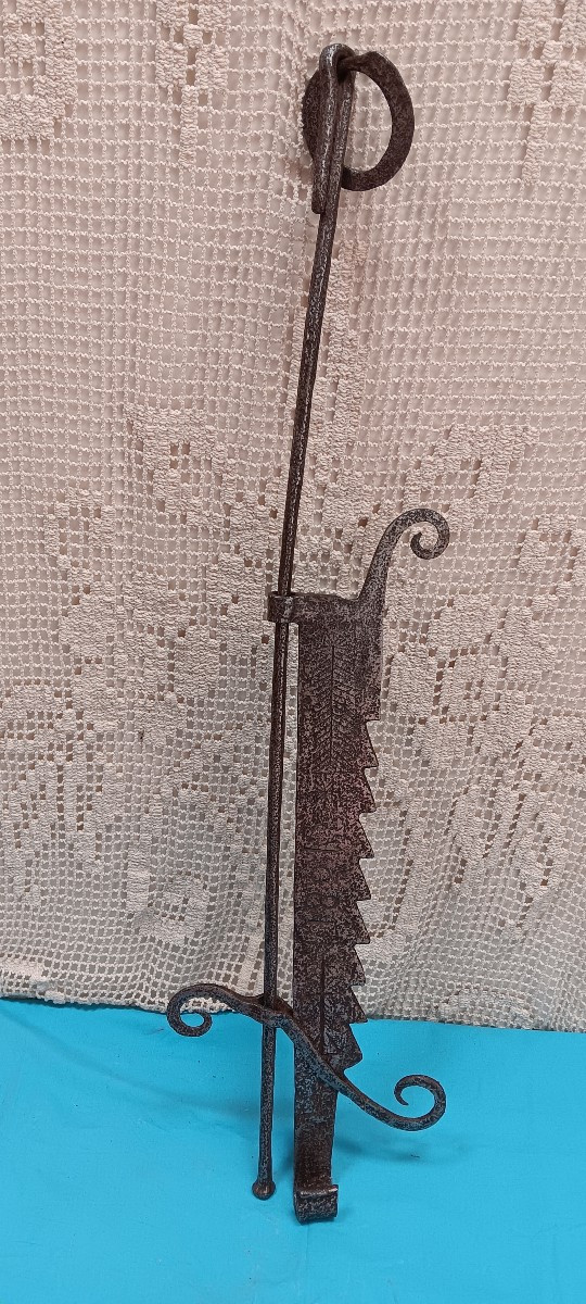 Hearth Rack Dated 1681 Wrought Iron - 17th Century