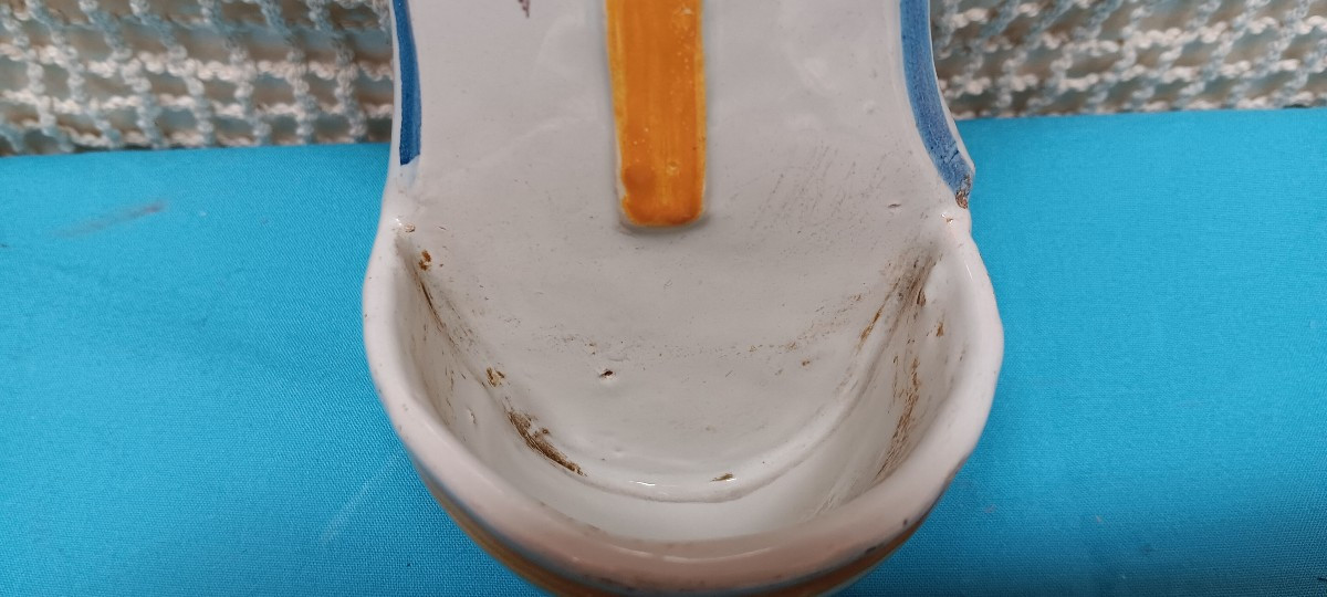 Holy Water Font From The Islettes Faience-photo-2