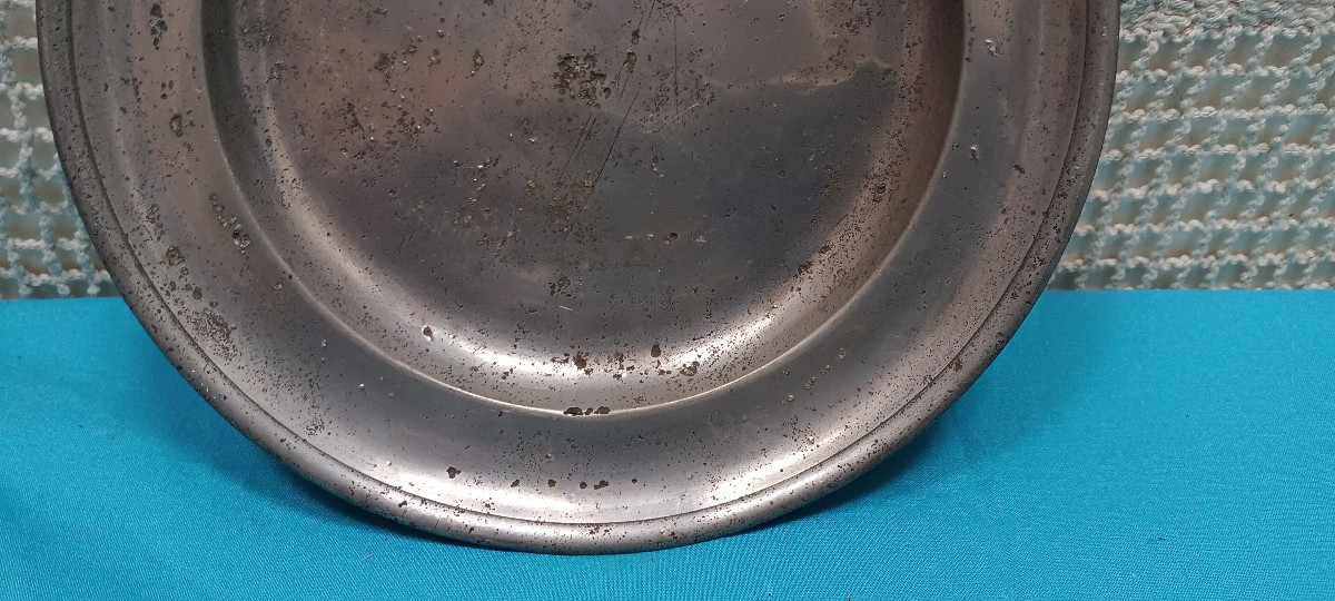 Pewter Plate Late 18th - Early 19th Century-photo-3