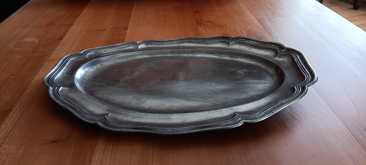 Pewter Dish From Nancy, 18th Century-photo-3