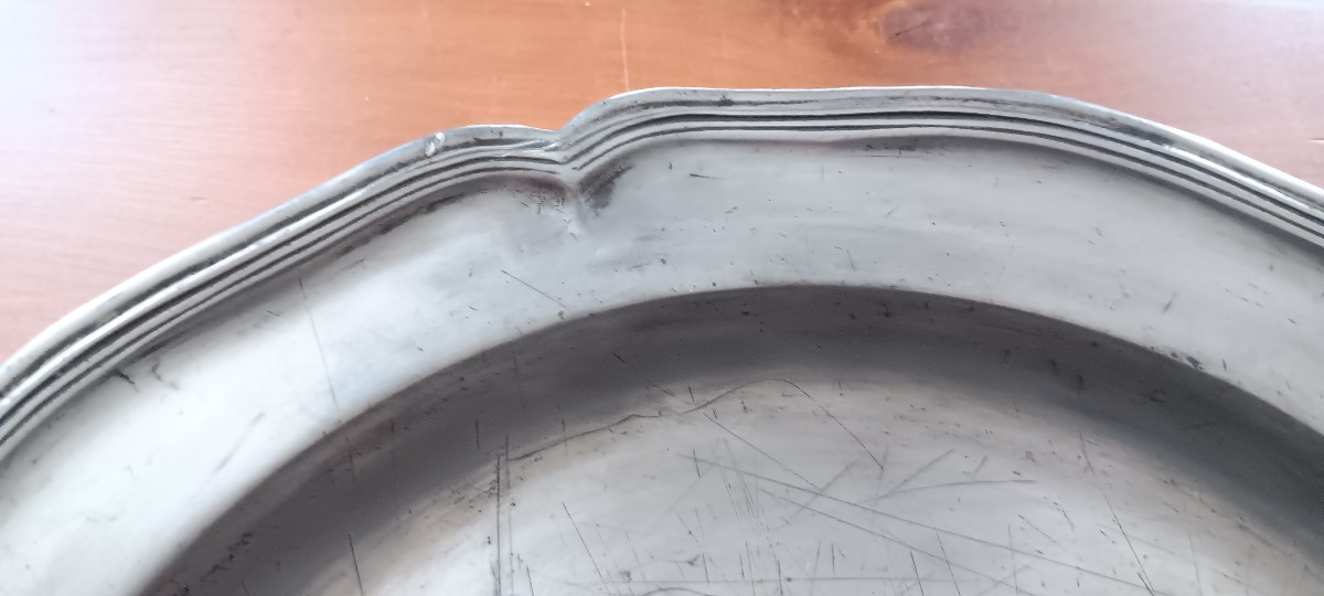 18th Century Pewter Plate-photo-3