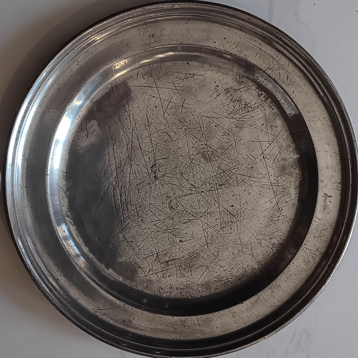Pewter Plate From Strasbourg, Late 18th Century