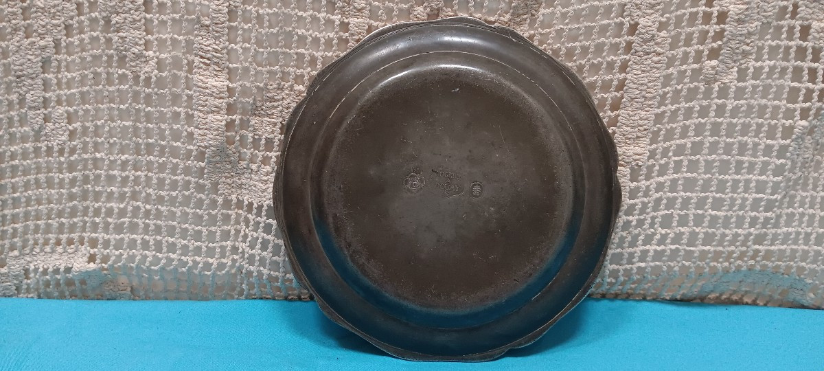 19th Century Pewter Plate-photo-2