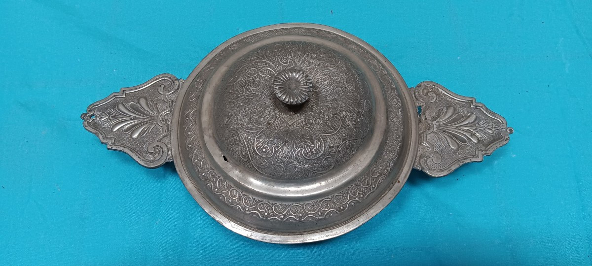 Covered Pewter Bowl Paris - 18th Century-photo-2
