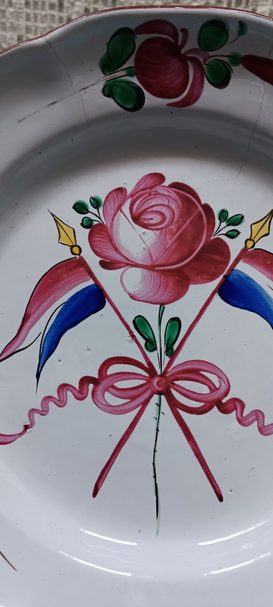 Revolutionary Earthenware Plate From Islettes - Late 18th Century-photo-3