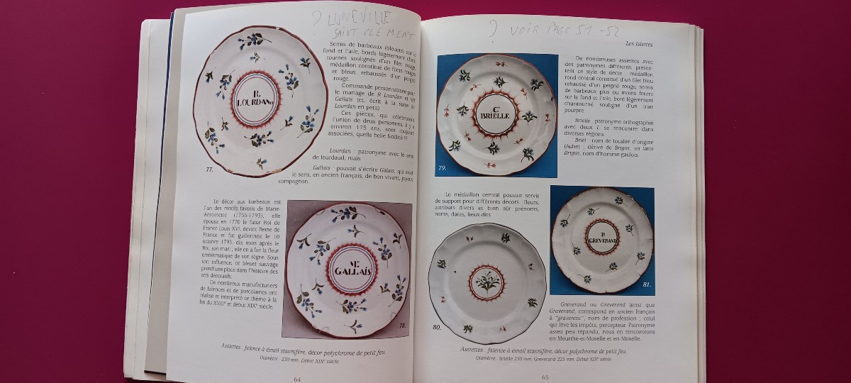 Assiette patronymique de Lunéville - Début XIX siècle.-photo-4