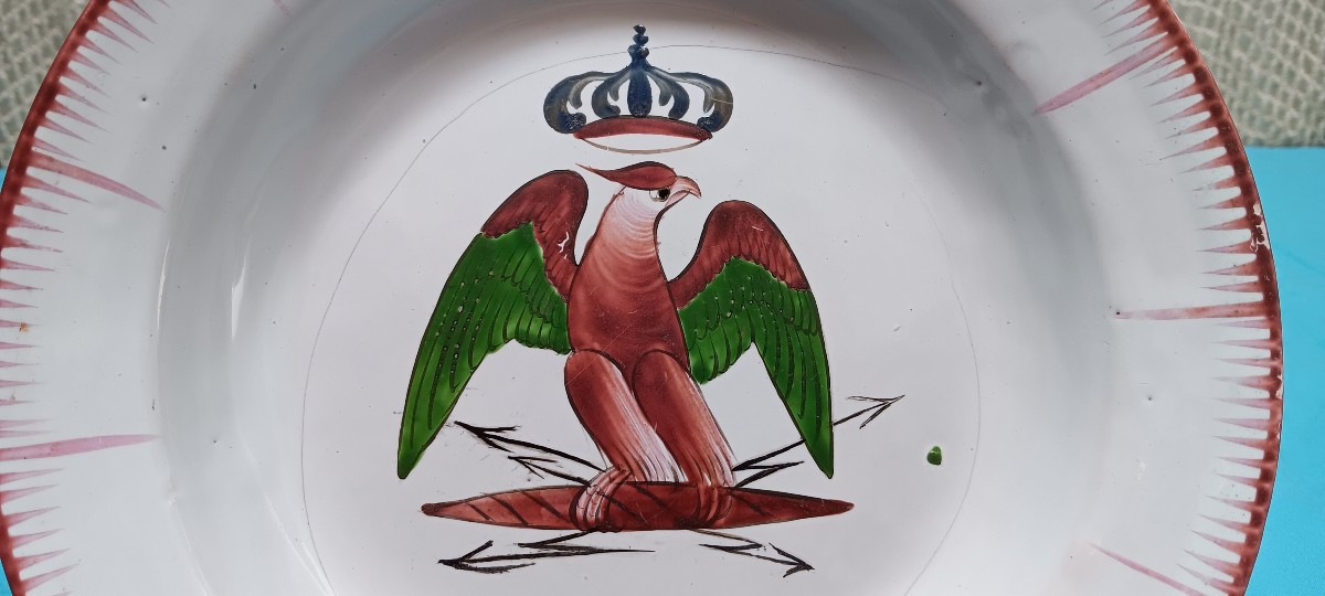 Islettes Earthenware Plate - 19th Century.-photo-3