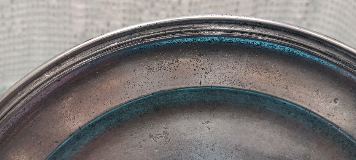 Pewter Plate By Jj. Isenheim (strasbourg) - Late 18th Century.-photo-3