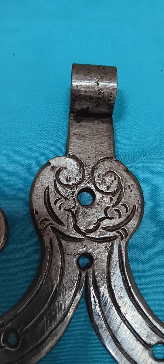 Wrought Iron Mustache Hinge 18th Century-photo-4
