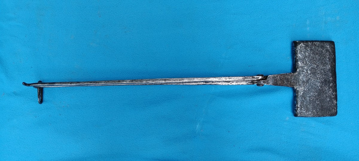 18th Or 19th Century Wrought Iron Wedding Waffle Mold-photo-3