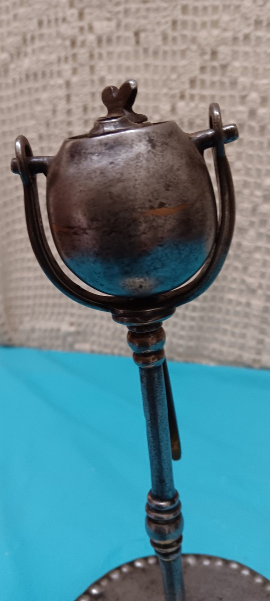 Lampe à huile à cardan fin XVIII - Début XIX siècle-photo-2