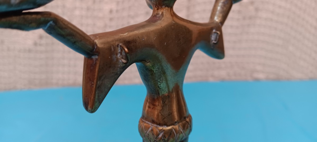 Neo-gothic Bronze Candlesticks - 19th Century-photo-5