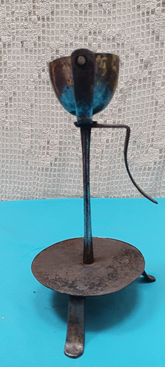 Lampe à huile à cardan fin XVIII - Début XIX siècle-photo-2
