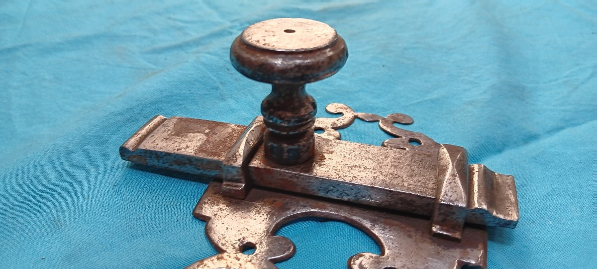 Wrought Iron Bolt 18th Or 19th Century-photo-3