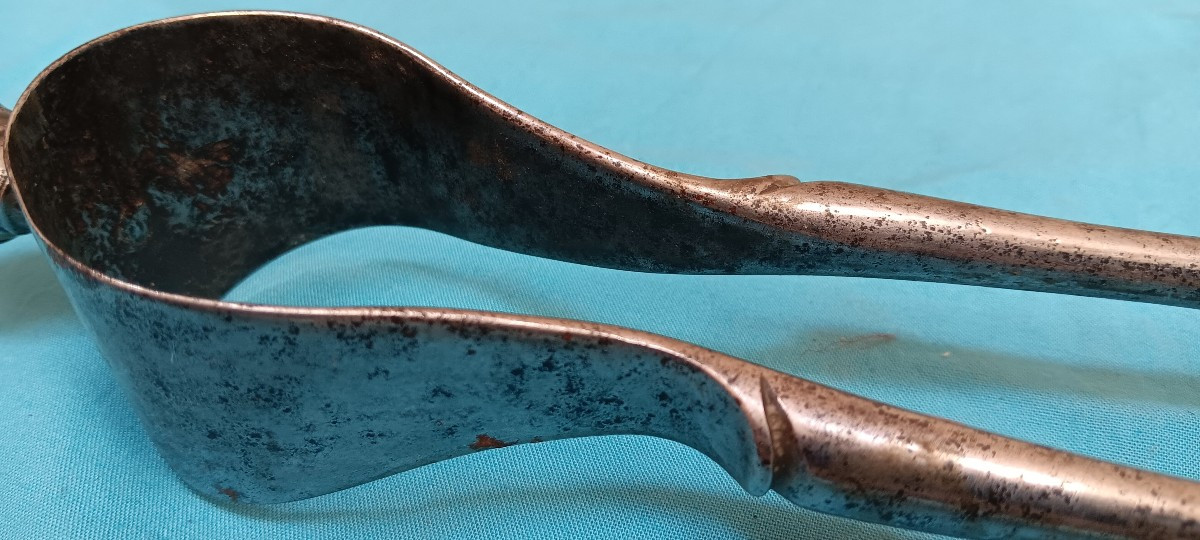 Wrought Iron Fire Tongs - 19th Century-photo-3
