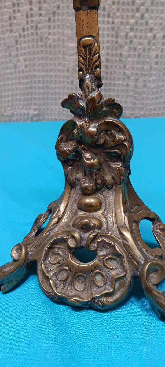 Crucifix d'église / d'autel en bronze - XVIII siècle-photo-3