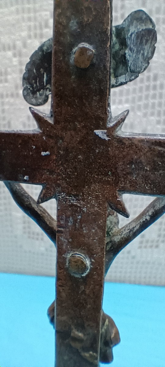 Bronze Crucifix From Lorraine - 18th Century-photo-4