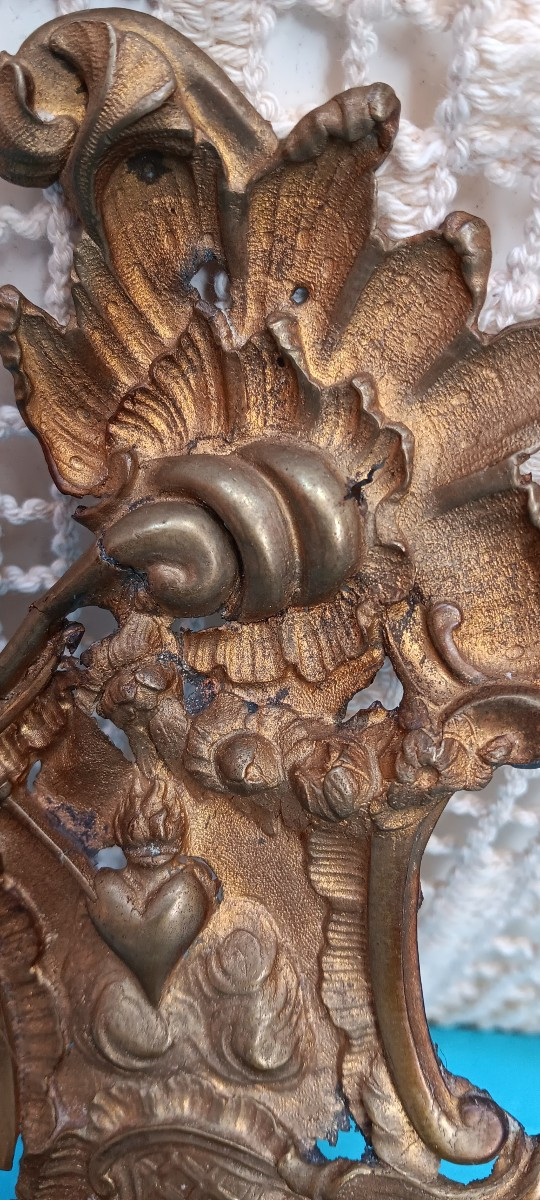 Gilded Brass Holy Water Font - 18th Century-photo-4