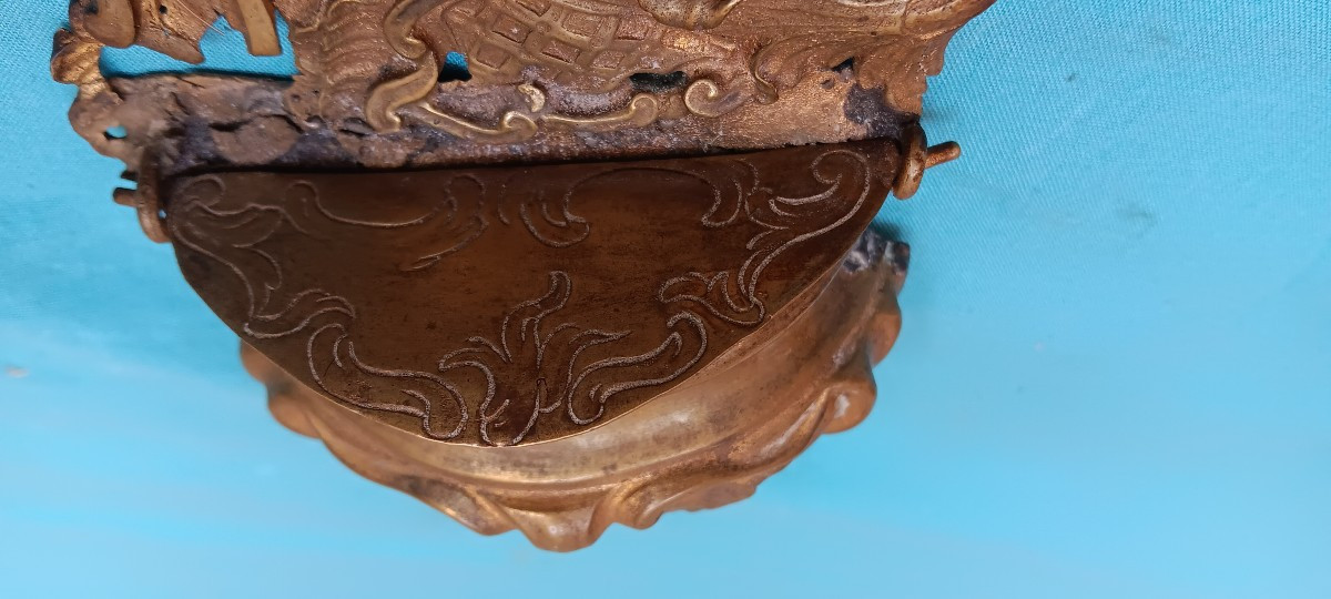 Gilded Brass Holy Water Font - 18th Century-photo-2